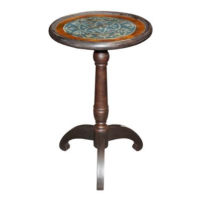 Pedestal End Table with Copper Top