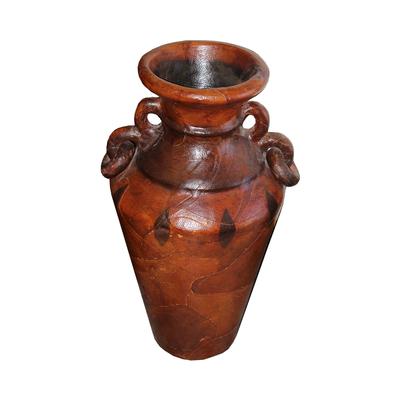 Tall Leather Wrapped Vase
