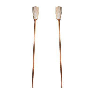 Pair of Copper Torches with Ceramic Shades