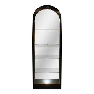 Arched Wood Cabinet Gold Trim