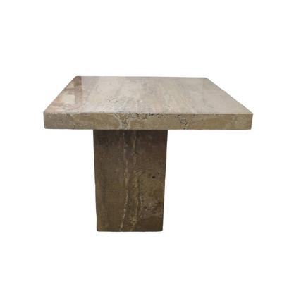 Square Top All Travertine End Table