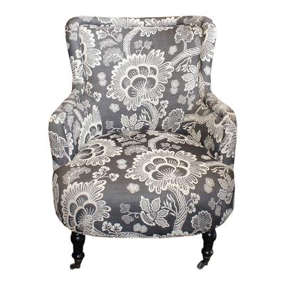 World Market Black Upholstered Floral Chair
