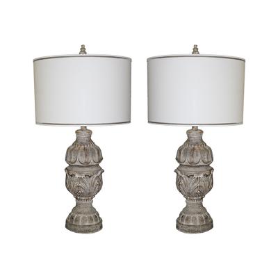 Potato Barn Pair of Distressed Base Table Lamps