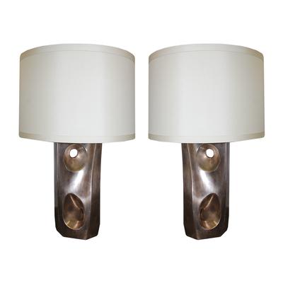 Pair of Geometric Torque Table Lamps