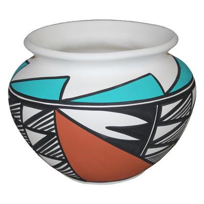 Acoma Vase with Blue Detail