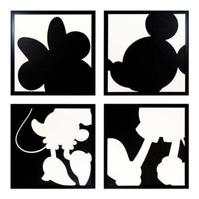 Set of 4 Ethan Allen Disney Black and White Canvas Prints