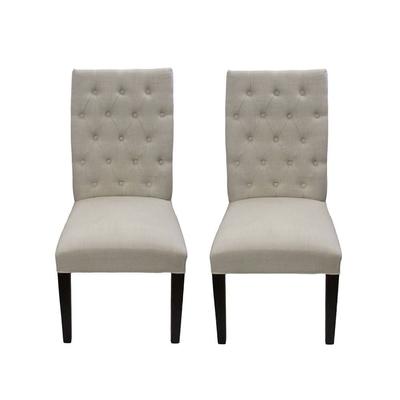 Tufted Fabric Pair of Side Chairs