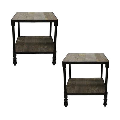 Restoration Hardware Pair of Dutch Industrial End Tables