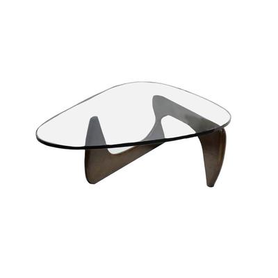 Noguchi Style Glass & Wood Replica Style Coffee Table