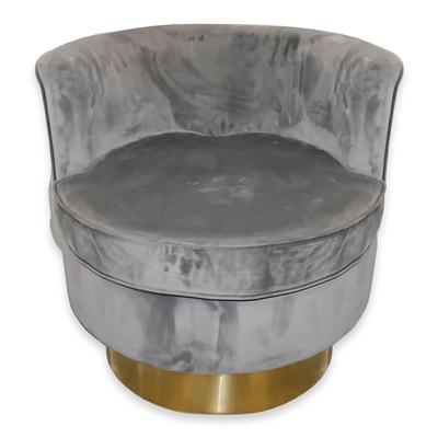 Grey Swivel Barrel Chair