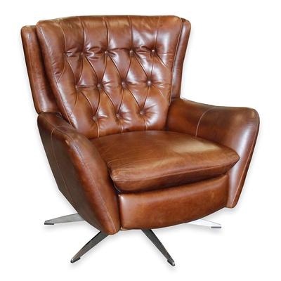 Pottery Barn Brown Wells Leather Recliner Chair
