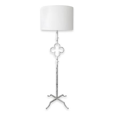 Visual Comfort White Quatrefoil Floor Lamp