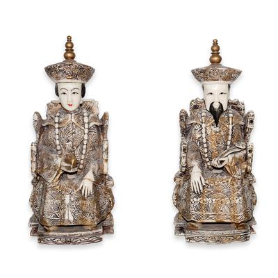 Carved Bone Emperor & Empress 