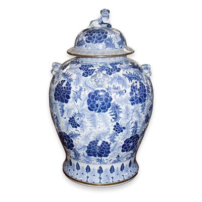 Ginger Blue & White Urn with Lid