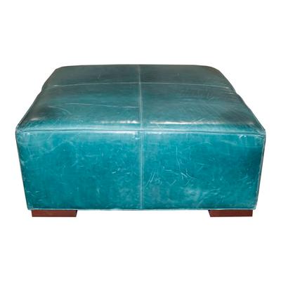 Ethan Allen Teal Leather Square