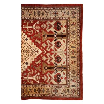 Red and Beige Traditional Rug