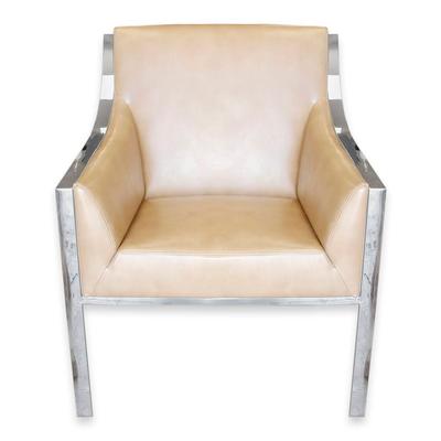 Sunpan Faux Leather Modern Accent Chair