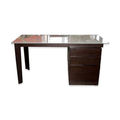 Black Desk with Glass Top 