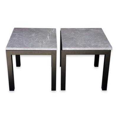 Pair of Faux Marble Side Tables