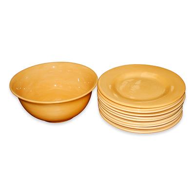 Pottery Barn Yellow Sausalito 22 Piece Plates + Bowl 