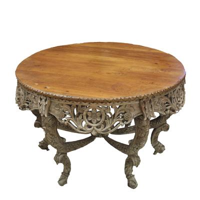 Vintage Wood Carved Entry Table