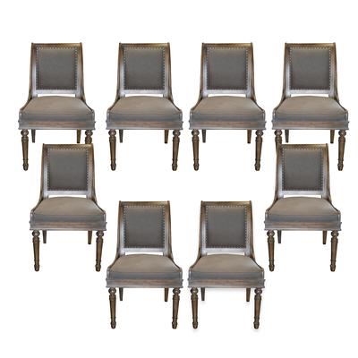 Bernhardt Grey Set of 8 Lahoma Dining Chairs 