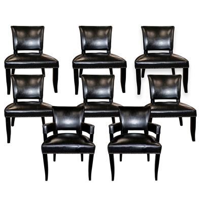 Set of 6 Ronan Chairs with a Pair Captain Arm Chairs in Mink 