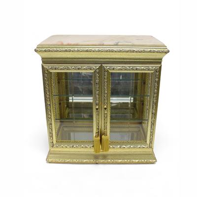 Horchow Vitrine Marble Countertop Cabinet