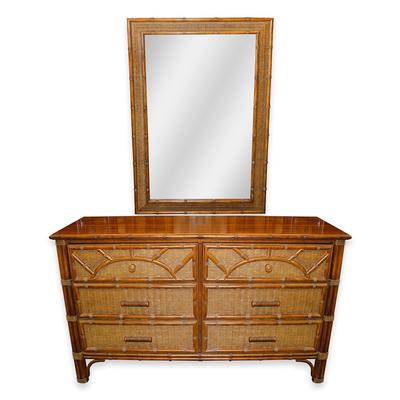 H. Link Bamboo Dresser with Mirror