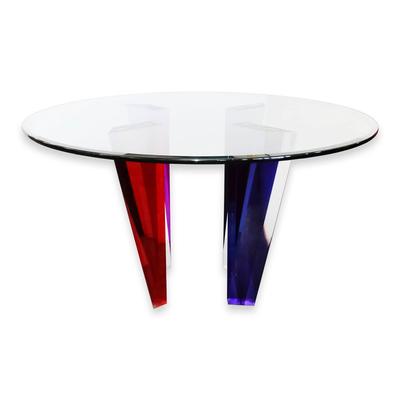Acrylic Base Glass Dining Table